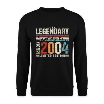 Légendaire depuis 2004 Vintage cadeau d’anniversaire - Sweat-shirt Unisexe - noir - Devant - Alina (178cm) & Michal (187cm)