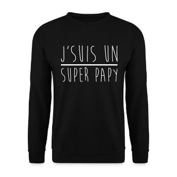 j'suis un super papy , cadeau grand-père - Sweat-shirt Unisexe - noir - Devant - Alina (178cm) & Michal (187cm)