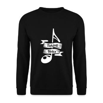 Wordplay Taking Notes Notes Carrying Gift - Unisex Sweatshirt - black - Front - Alina (178cm) & Michal (187cm)