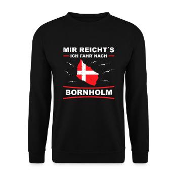 Bornholm Urlaub - Dänemark Reise - Unisex Pullover - Schwarz - Vorne - Alina (178cm) & Michal (187cm)