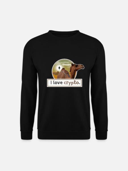 I LOVE CRYPTO Ethereum desert pyramid funny cool - Unisex Sweatshirt - black