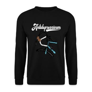Fahrrad Rennrad Design - Unisex Pullover - Schwarz - Vorne - Alina (178cm) & Michal (187cm)