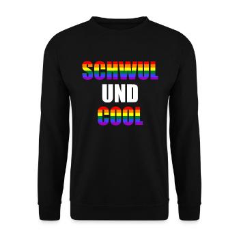 Schwul Und Cool - Unisex Pullover - Schwarz - Vorne - Alina (178cm) & Michal (187cm)