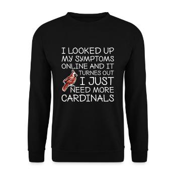 Red Cardinal Red Cardinal Symtome Cardinalis - Unisex Sweatshirt - black - Front - Alina (178cm) & Michal (187cm)