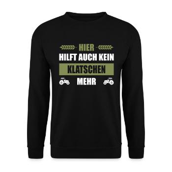 Bauerndemo Hier Hilft Auch Kein Klatschen Mehr - Unisex Pullover - Schwarz - Vorne - Alina (178cm) & Michal (187cm)