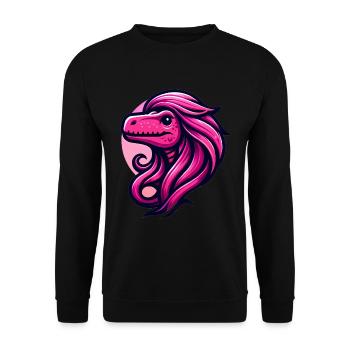 Dino Diva aux cheveux glamour roses - Sweat-shirt Unisexe - noir - Devant - Alina (178cm) & Michal (187cm)