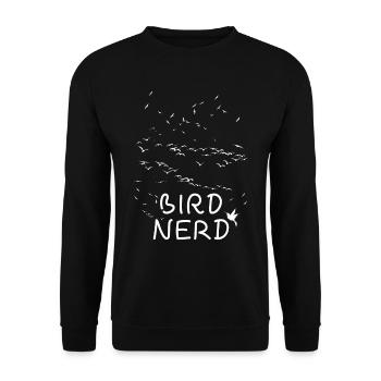 Ornithologie Nerd Geschenk zB Geburtstag, Vogel - Unisex Pullover - Schwarz - Vorne - Alina (178cm) & Michal (187cm)