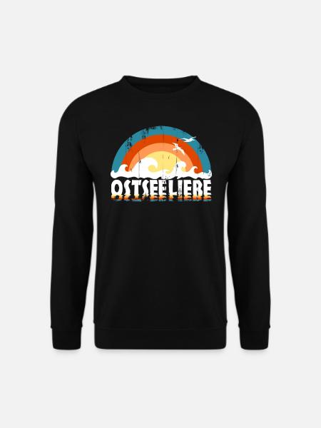 Ostseeliebe - Retroclors usedLook - Unisex Pullover - Schwarz