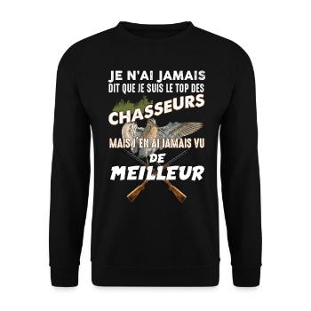 Chasseur de bécasse le meilleur - Sweat-shirt Unisexe - noir - Devant - Alina (178cm) & Michal (187cm)