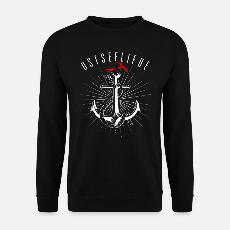 Ostseeliebe - Retroanker - Unisex Pullover - Schwarz