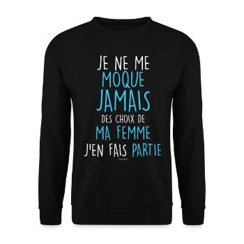 Mon mari mes choix son les meilleurs - Sweat-shirt Unisexe - noir - Devant - Alina (178cm) & Michal (187cm)