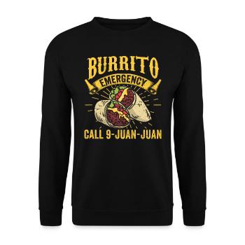 Burrito Emergency Cinco De Mayo Festival Mexican - Unisex Sweatshirt - black - Front - Alina (178cm) & Michal (187cm)