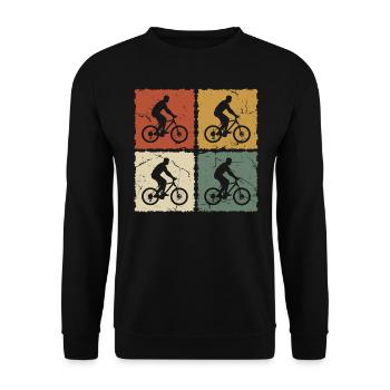 Cycliste Vintage - Sweat-shirt Unisexe - noir - Devant - Alina (178cm) & Michal (187cm)