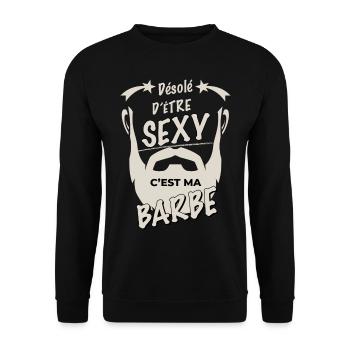Sexy Et Barbu Humour Homme - Sweat-shirt Unisexe - noir - Devant - Alina (178cm) & Michal (187cm)