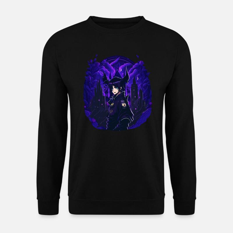 Goth Anime Girl dark night - Unisex Sweatshirt - black