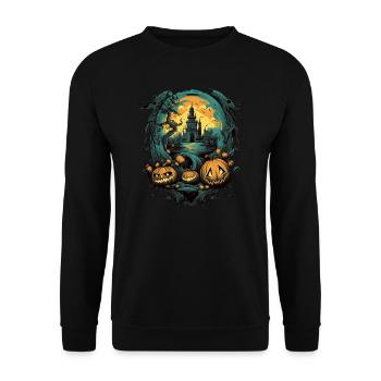 Halloween - Unisex Pullover - Schwarz - Vorne - Alina (178cm) & Michal (187cm)