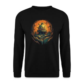 Halloween - Unisex Pullover - Schwarz - Vorne - Alina (178cm) & Michal (187cm)