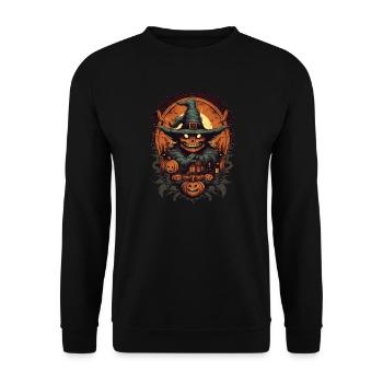 Halloween - Unisex Pullover - Schwarz - Vorne - Alina (178cm) & Michal (187cm)