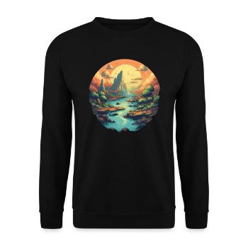 Paysage - Sweat-shirt Unisexe - noir - Devant - Alina (178cm) & Michal (187cm)