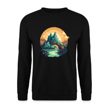 Paysage - Sweat-shirt Unisexe - noir - Devant - Alina (178cm) & Michal (187cm)