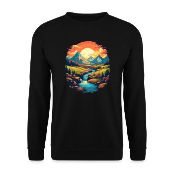 Landscape - Unisex Sweatshirt - black - Front - Alina (178cm) & Michal (187cm)