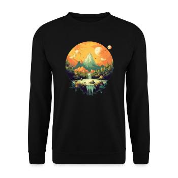 Paysage - Sweat-shirt Unisexe - noir - Devant - Alina (178cm) & Michal (187cm)