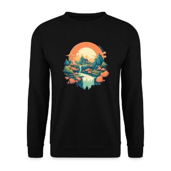 Paysage - Sweat-shirt Unisexe - noir - Devant - Alina (178cm) & Michal (187cm)