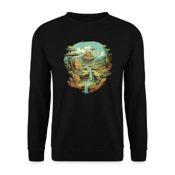 Paysage - Sweat-shirt Unisexe - noir - Devant - Alina (178cm) & Michal (187cm)