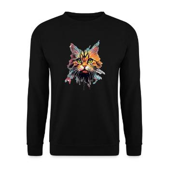Chat - Sweat-shirt Unisexe - noir - Devant - Alina (178cm) & Michal (187cm)