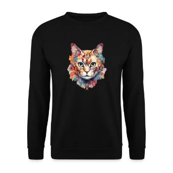Cat - Unisex Sweatshirt - black - Front - Alina (178cm) & Michal (187cm)