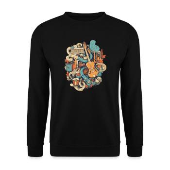 Music Instruments - Unisex Sweatshirt - black - Front - Alina (178cm) & Michal (187cm)