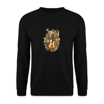 Music Instruments - Unisex Sweatshirt - black - Front - Alina (178cm) & Michal (187cm)
