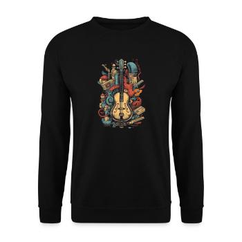 Music Instruments - Unisex Sweatshirt - black - Front - Alina (178cm) & Michal (187cm)