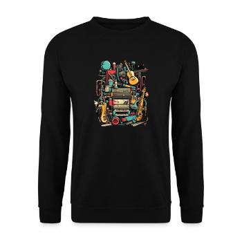 Music Instruments - Unisex Sweatshirt - black - Front - Alina (178cm) & Michal (187cm)