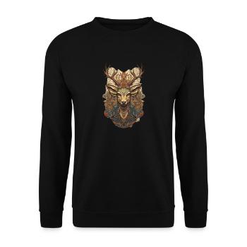 Cerf - Sweat-shirt Unisexe - noir - Devant - Alina (178cm) & Michal (187cm)