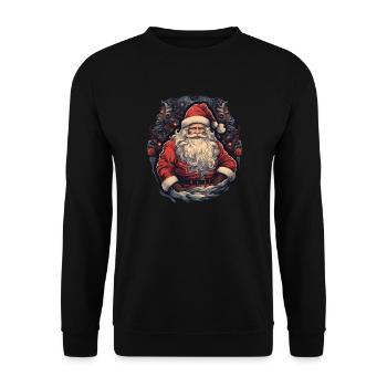 Père Noël - Sweat-shirt Unisexe - noir - Devant - Alina (178cm) & Michal (187cm)