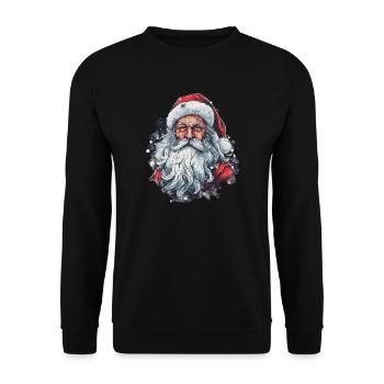 Père Noël - Sweat-shirt Unisexe - noir - Devant - Alina (178cm) & Michal (187cm)