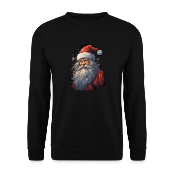 Père Noël - Sweat-shirt Unisexe - noir - Devant - Alina (178cm) & Michal (187cm)