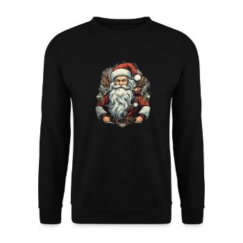 Père Noël - Sweat-shirt Unisexe - noir - Devant - Alina (178cm) & Michal (187cm)
