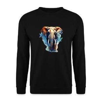 Elephant - Unisex Sweatshirt - black - Front - Alina (178cm) & Michal (187cm)