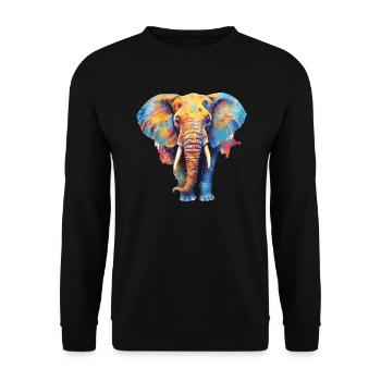 Elephant - Unisex Sweatshirt - black - Front - Alina (178cm) & Michal (187cm)