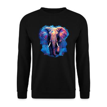 Elephant - Unisex Sweatshirt - black - Front - Alina (178cm) & Michal (187cm)