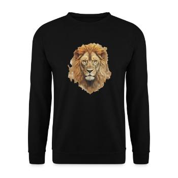 Lion - Unisex Sweatshirt - black - Front - Alina (178cm) & Michal (187cm)