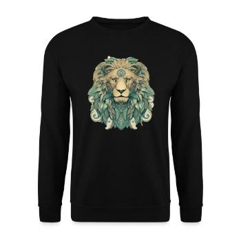 Lion - Sweat-shirt Unisexe - noir - Devant - Alina (178cm) & Michal (187cm)