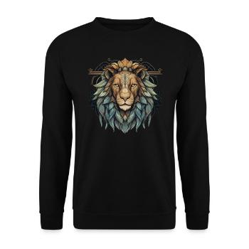 Lion - Sweat-shirt Unisexe - noir - Devant - Alina (178cm) & Michal (187cm)