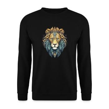 Lion - Unisex Sweatshirt - black - Front - Alina (178cm) & Michal (187cm)