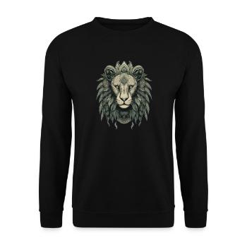 Lion - Unisex Sweatshirt - black - Front - Alina (178cm) & Michal (187cm)