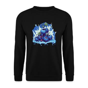 Blaubeere - Unisex Pullover - Schwarz - Vorne - Alina (178cm) & Michal (187cm)