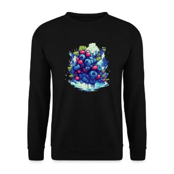 Blaubeere - Unisex Pullover - Schwarz - Vorne - Alina (178cm) & Michal (187cm)