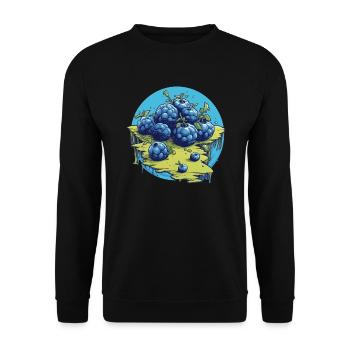 Blaubeere - Unisex Pullover - Schwarz - Vorne - Alina (178cm) & Michal (187cm)